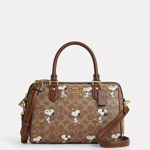 COACH PEANUTS Snoopy 25 Satchel | Brown Signature Canvas